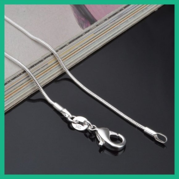 New Unisex Solid Italian Sterling Silver 1mm Rounded Snake Chain - Picture 6 of 10